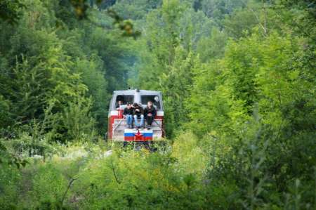 Трудовая рыбалка на горной реке
